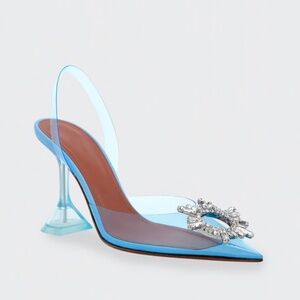 amina muaddi Begum glass 7.5  in light blue